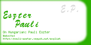 eszter pauli business card